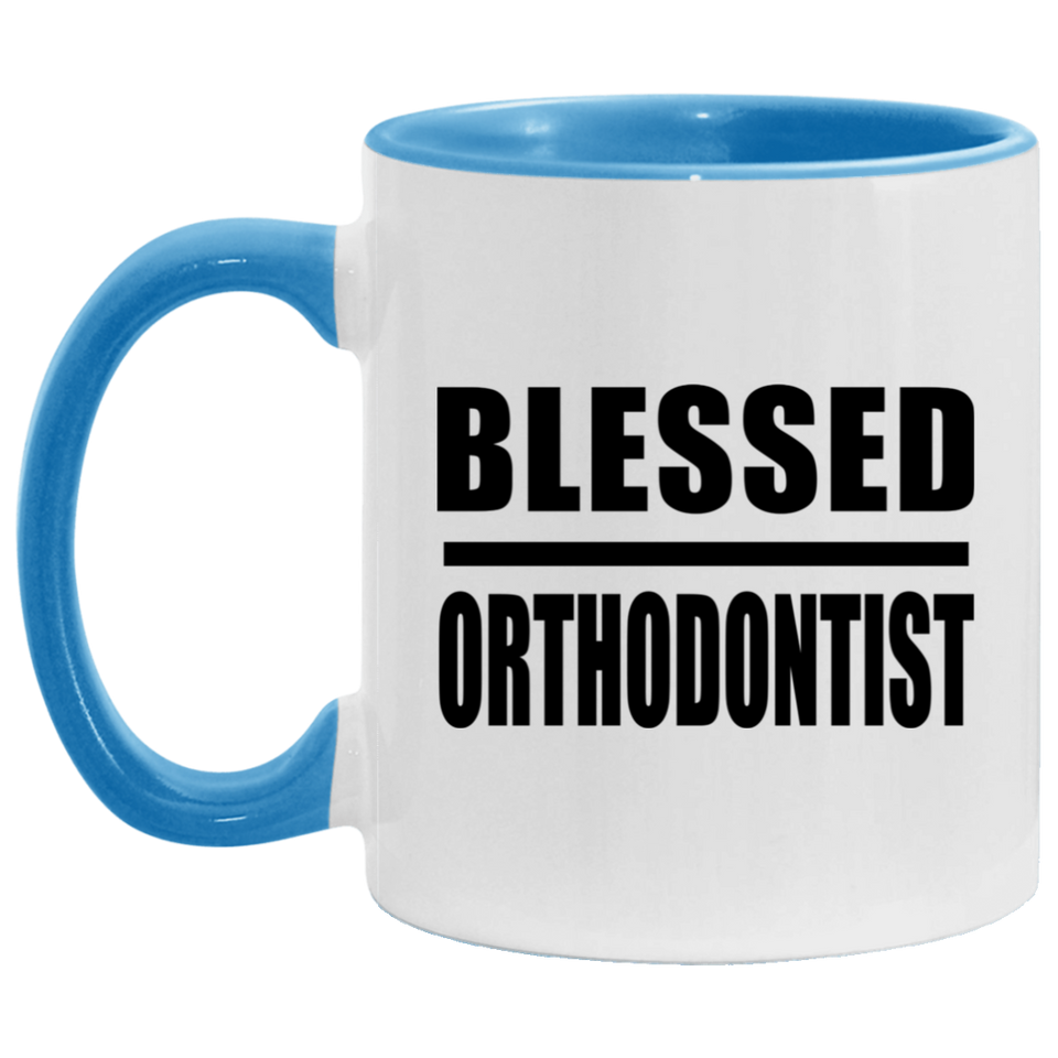 Blessed Orthodontist - 11oz Accent Mug Blue