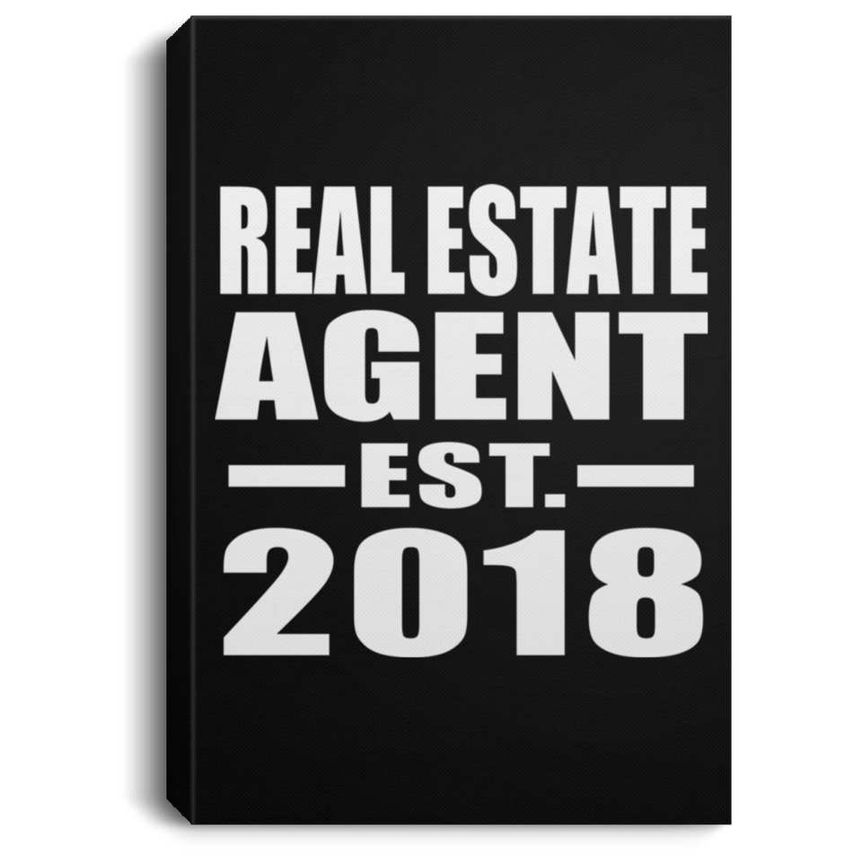 Real Estate Agent Established EST. 2018 - Canvas Portrait
