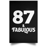 87th Birthday 87 & Fabulous - Poster Portrait
