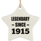 109th Birthday Legendary Since 1915 - Star Ornament