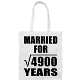 70th Anniversary Married For Square Root of 4900 Years - Tote Bag White