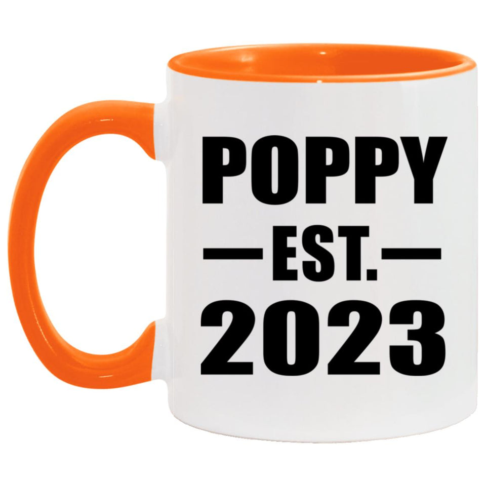 Poppy Established EST. 2023 - 11oz Accent Mug Orange
