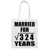 18th Anniversary Married For Square Root of 324 Years - Tote Bag White