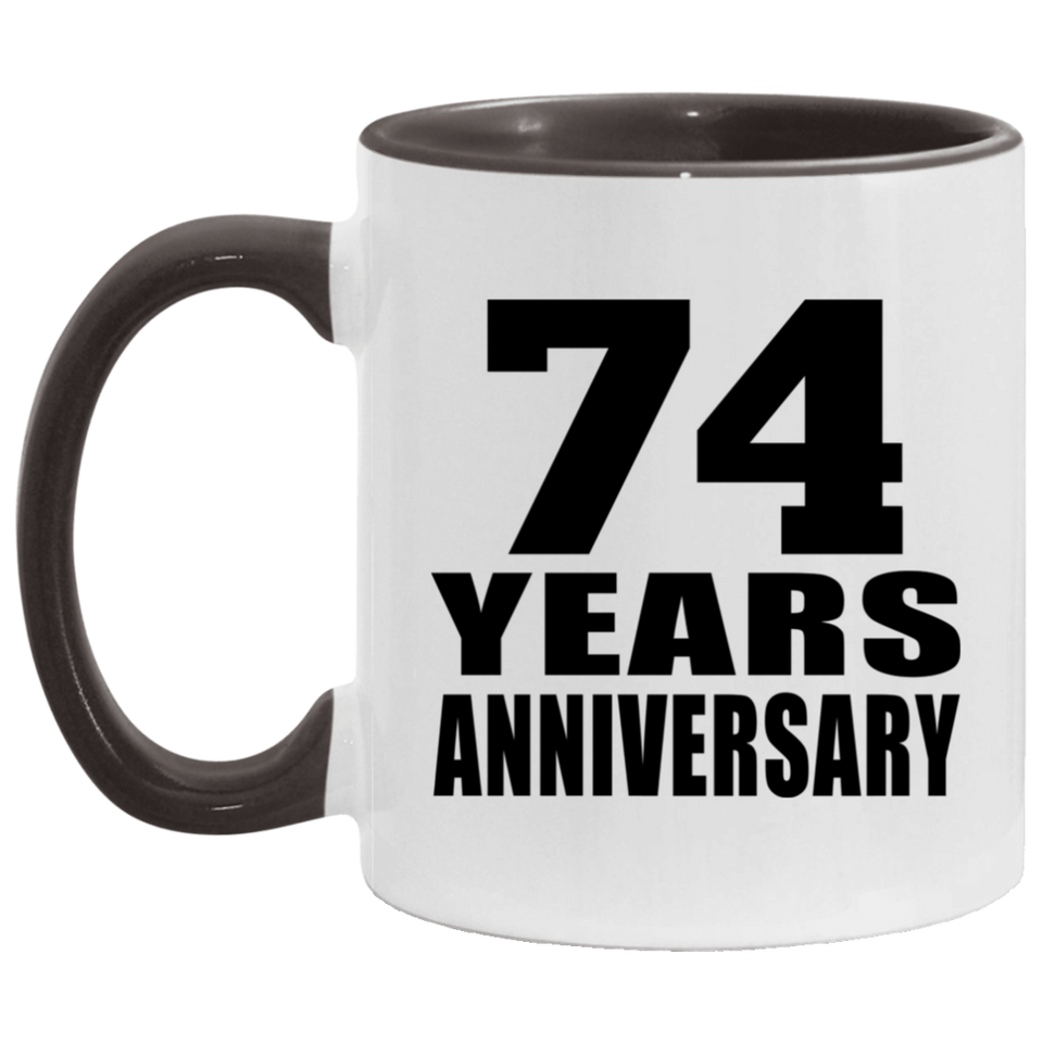 74th Anniversary 74 Years - 11oz Accent Mug Black