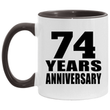 74th Anniversary 74 Years - 11oz Accent Mug Black