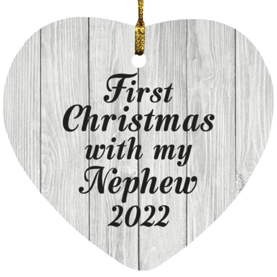 First Christmas With My Nephew 2022 - Heart Ornament F