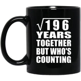 14th Anniversary Square Root of 196 Years Who's Counting - 11oz Coffee Mug Black
