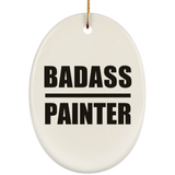Badass Painter - Oval Ornament