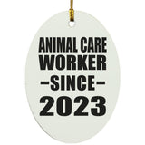 Animal Care Worker Since 2023 - Oval Ornament
