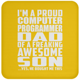 Proud Computer Programmer Dad Of Awesome Son - Drink Coaster