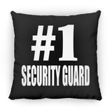 Number One #1 Security Guard - Throw Pillow Black