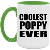 Coolest Poppy Ever - 15oz Accent Mug Green