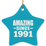33rd Birthday Amazing Since 1991 - Star Ornament