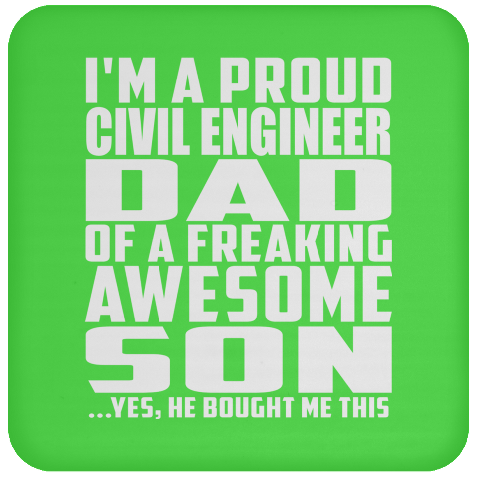 Proud Civil Engineer Dad Of Awesome Son - Drink Coaster