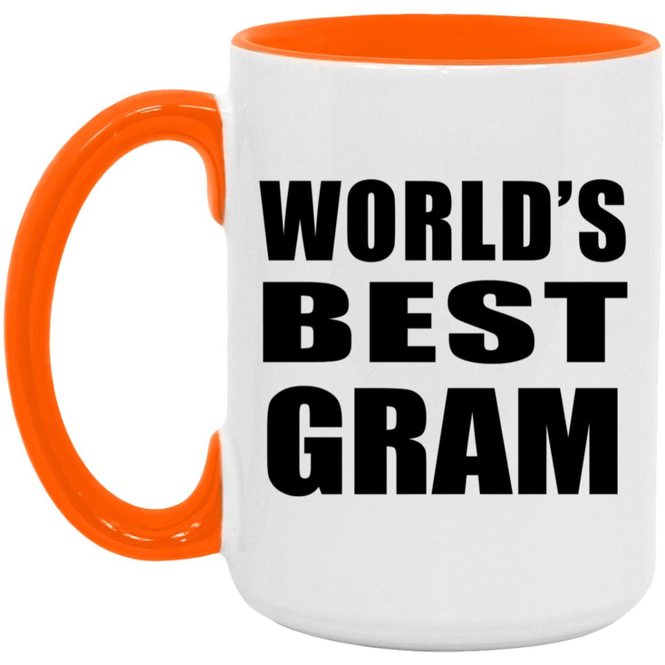 World's Best Gram - 15oz Accent Mug Orange