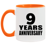 9th Anniversary 9 Years - 11oz Accent Mug Orange