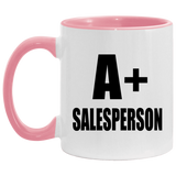 A+ Salesperson - 11oz Accent Mug Pink
