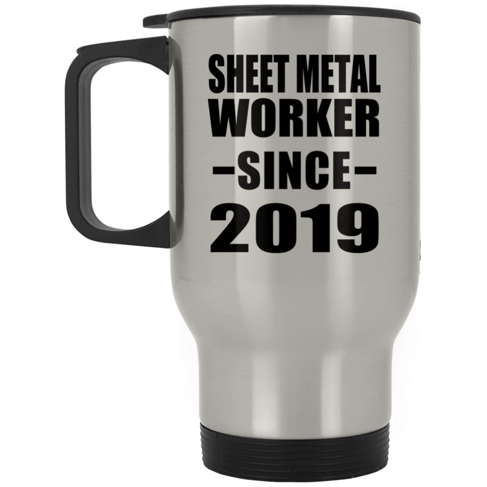 Sheet Metal Worker Since 2019 - Silver Travel Mug