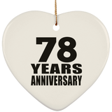 78th Anniversary 78 Years - Heart Ornament