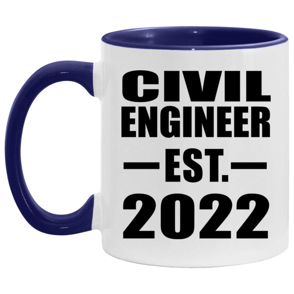 Civil Engineer Established Est. 2022 - 11oz Accent Mug Purple