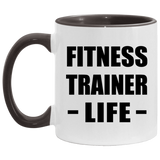 Fitness Trainer Life - 11oz Accent Mug Black