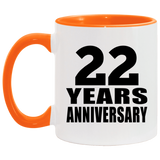 22nd Anniversary 22 Years - 11oz Accent Mug Orange