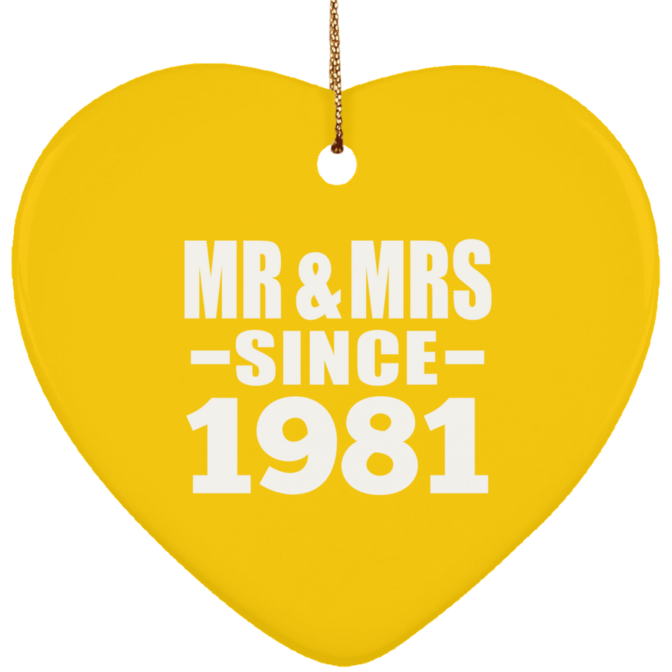 43rd Anniversary Mr & Mrs Since 1981 - Heart Ornament