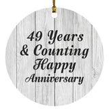 Happy 49th Anniversary 49 Years & Counting - Circle Ornament F