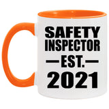 Safety Inspector Established EST. 2021 - 11oz Accent Mug Orange