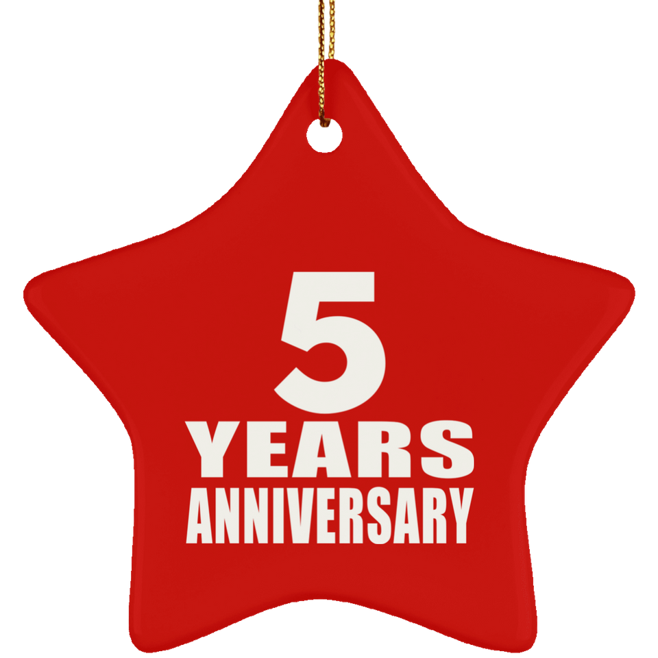 5th Anniversary 5 Years - Star Ornament