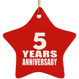 5th Anniversary 5 Years - Star Ornament