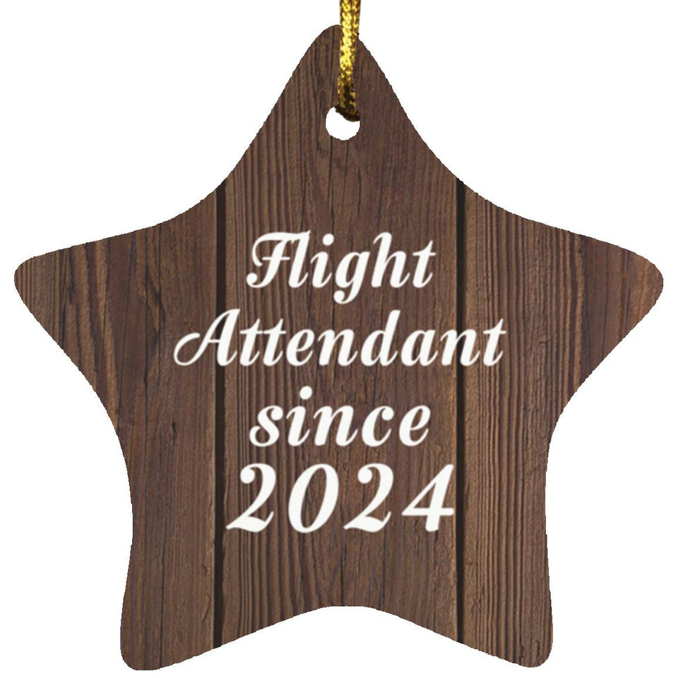 Flight Attendant Since 2024 - Star Ornament D