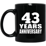 43rd Anniversary 43 Years - 11 Oz Coffee Mug Black