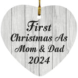 First Christmas As Mom & Dad 2024 - Heart Ornament F
