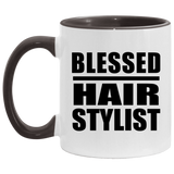 Blessed Hair Stylist - 11oz Accent Mug Black