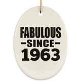 61st Birthday Fabulous Since 1963 - Oval Ornament