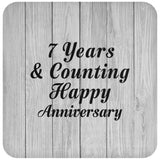 Happy 7th Anniversary 7 Years & Counting - Drink Coaster F