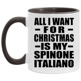 All I Want For Christmas Is My Spinone Italiano - 11oz Accent Mug Black