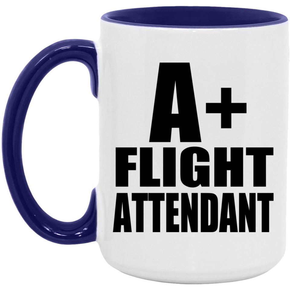 A+ Flight Attendant - 15oz Accent Mug Purple