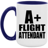 A+ Flight Attendant - 15oz Accent Mug Purple