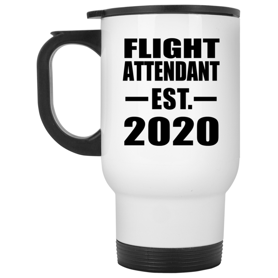 Flight Attendant Established EST. 2020 - White Travel Mug