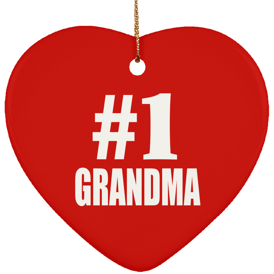 Number One #1 Grandma - Heart Ornament