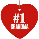Number One #1 Grandma - Heart Ornament