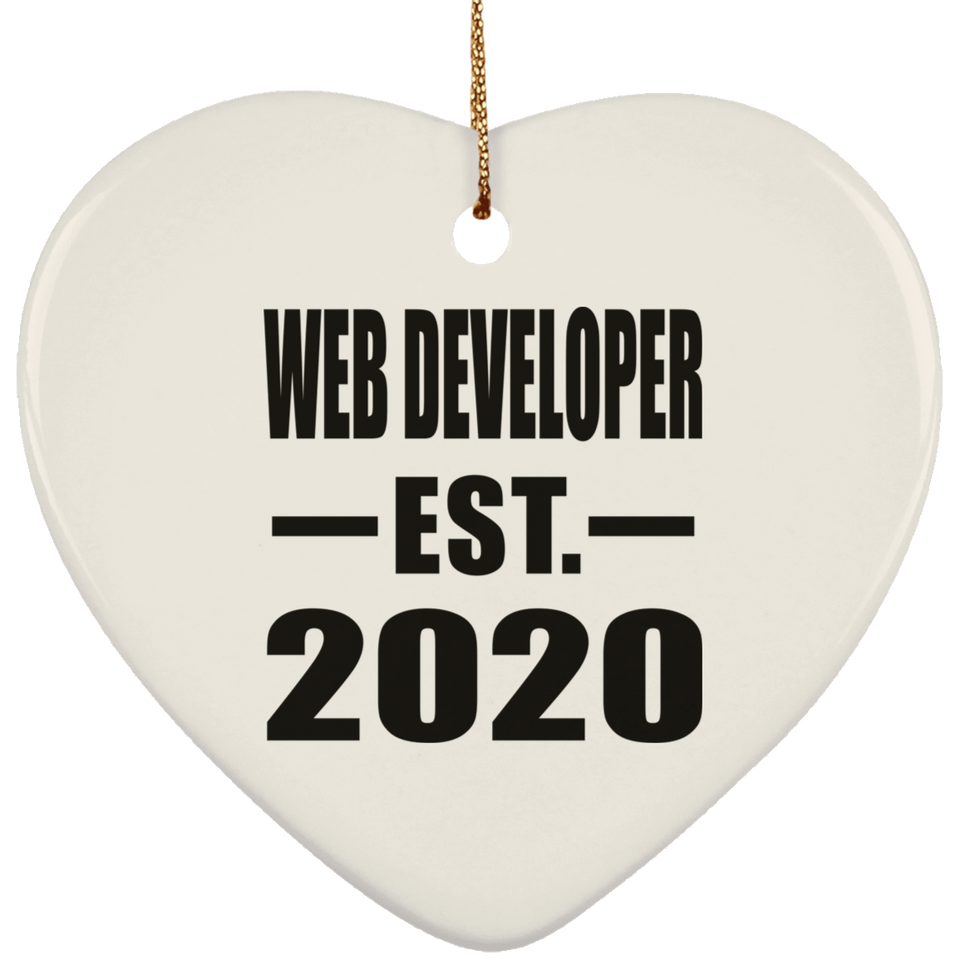 Web Developer Established EST. 2020 - Heart Ornament