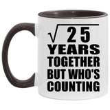 5th Anniversary Square Root of 25 Years Who's Counting - 11oz Accent Mug Black