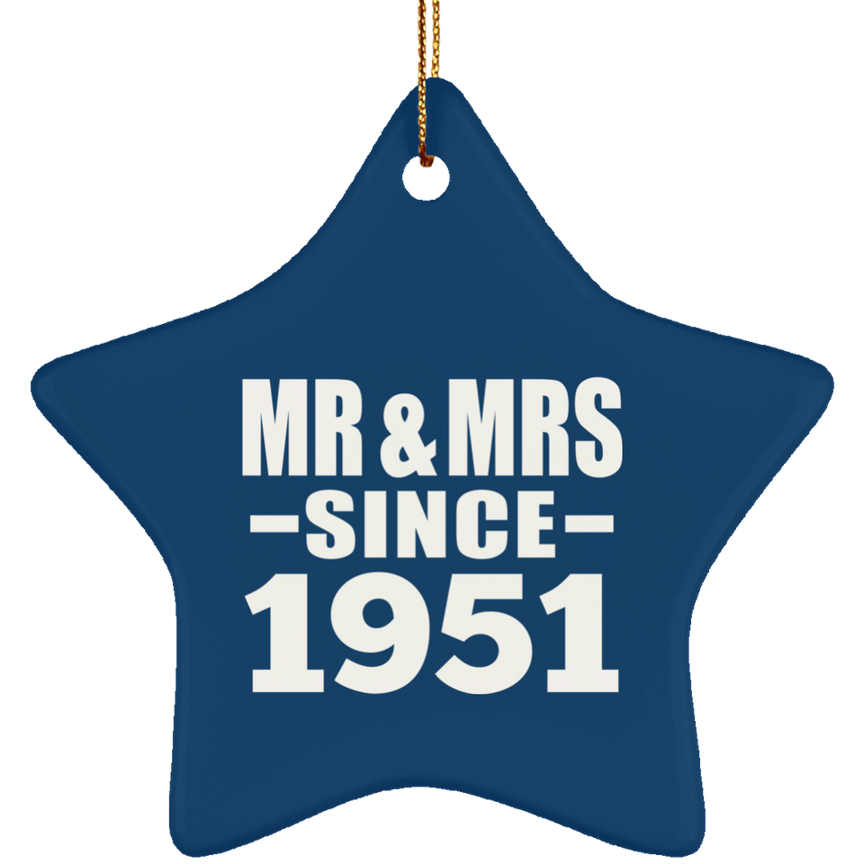 73rd Anniversary Mr & Mrs Since 1951 - Star Ornament