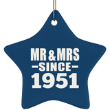 73rd Anniversary Mr & Mrs Since 1951 - Star Ornament