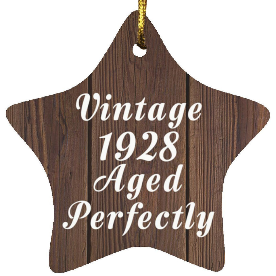 96th Birthday Vintage 1928 Aged Perfectly - Star Ornament D