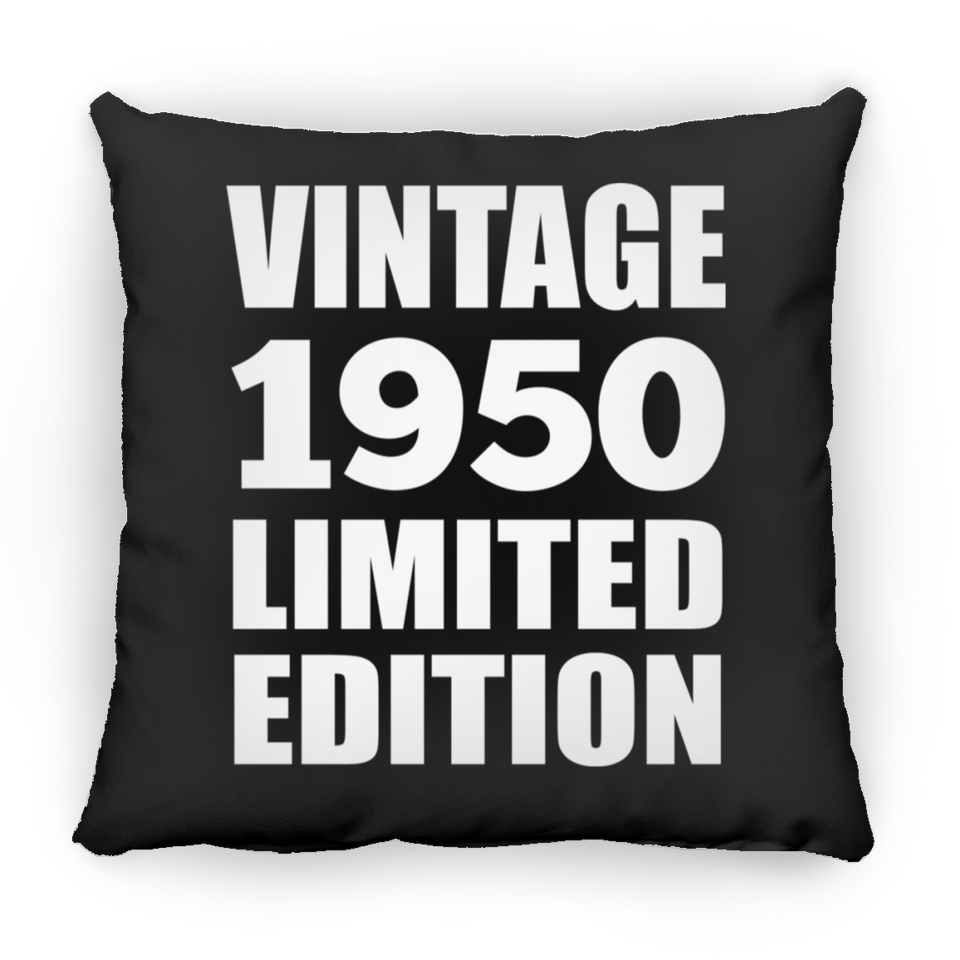 74th Birthday Vintage 1950 Limited Edition - Throw Pillow Black