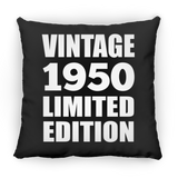74th Birthday Vintage 1950 Limited Edition - Throw Pillow Black